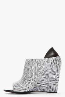 Alexander Wang Black And White Lizard Print Alla Wedge Heels for women