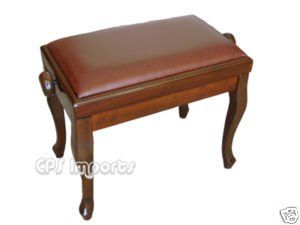Walnut Leather Classic Adjustable Piano Bench Musical