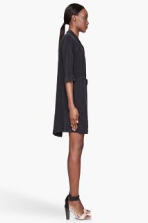 See by Chloé Black Silk Button Up Shirt Dress for women