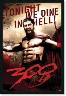 300 Leonidas Tonight We Dine in Hell Framed PosterZ