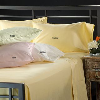 Laura Ashley Solid Cotton 300 Thread Count Queen size Sheet Set