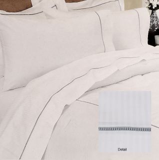 Hotel Collection 300 Thread Count Hemstitch White Sheet Set
