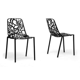 Demeter Black Metal Modern Dining Chairs (Set of 2)