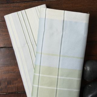 Seabreeze Plaid 300 Thread Count Sateen Cotton Sheet Set