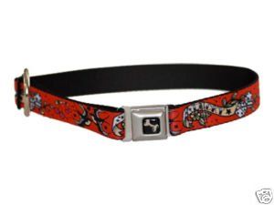 Tattoo Lucky Dog Seat Belt Buckle Style Dog Collar Red 1
