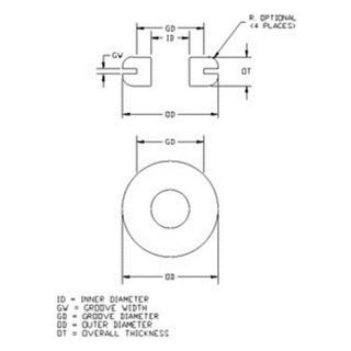 Lakeview Industries 11822B600 21/8 I.D. 1/8 Groove Width Grommets Be