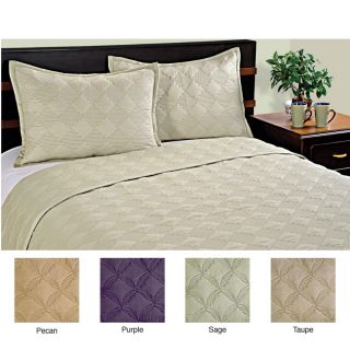Cotton Sateen 300 Thread Count Diamond Quilted Luxury Quilt Set