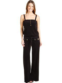 Juicy Couture Black Terry Tank Strap Wide Leg Romper Large