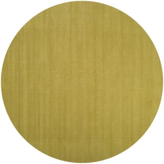 Hand crafted Moss Green Solid Casual Voronya Wool Rug (6 Round) Today