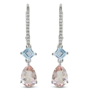 Miadora 10k White Gold 2 7/8ct TGW Multi gemstone and Diamond Earrings