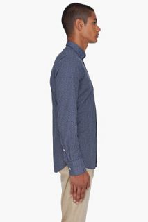 J. Lindeberg Navy Spotted Warren Buttondown for men