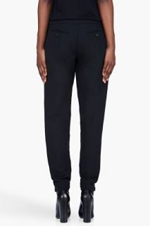 Michael Angel Tapered Black Wool Forth Coming Pants for women