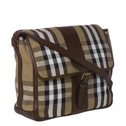 Burberry Small House Check Canvas/ Leather Messenger Bag