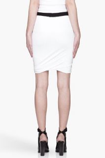 T By Alexander Wang White Pique Shiny Double Knit Twist Skirt for women