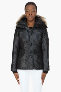 Canada Goose Black Down Fur trimmed Montebello Jacket for women