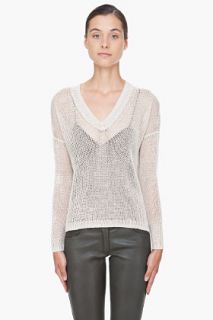 Theory Cream Woven Castra Sweater for women