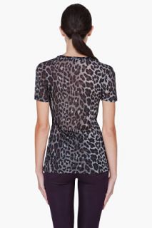 Christopher Kane Grey Leopard Print T shirt for women