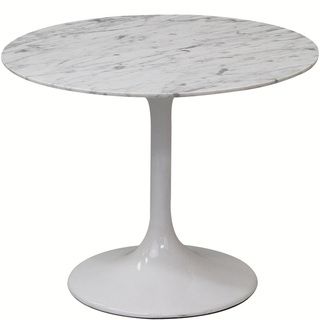 Lippa White Marble 24 inch Side Table