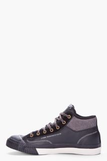 G Star Black Mid top Leather Campus Sneakers for men