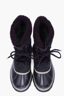 Sorel Black Nubuck Caribou Boots for men