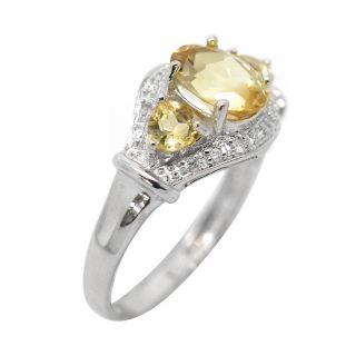 De Buman Sterling Silver Citrine and Cubic Zirconia Ring Today $25.99