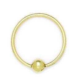14k Yellow Gold 16 Gauge Circular Body Piercing Jewelry