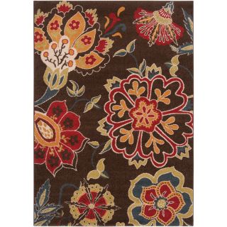 Meticulously Woven Contemporary Brown Floral Flitwick Rug (710 x 10)