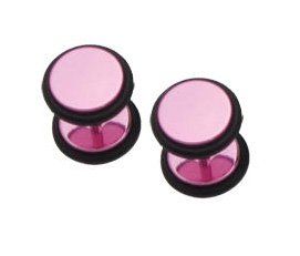 Neon Pink (18 Gauge) Titanium Cheater Plug  Fashion Ear