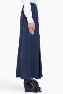 See by Chloé Long Navy Front Pleat Skirt for women