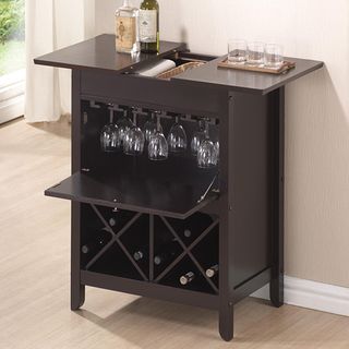Tuscany Brown Modern Dry Bar and Wine Cabinet