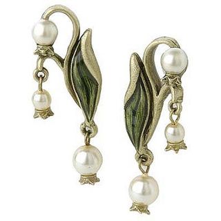 Sweet Romance Art Nouveau Lily of the Valley Earrings