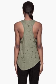 Iro Khaki Green Linen Doris Debardeur Tank Top for women