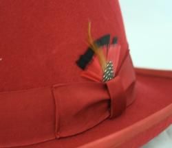 Ferrecci Mens Red Wool Godfather Hat
