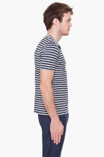 Wings + Horns Navy Striped Henley for men