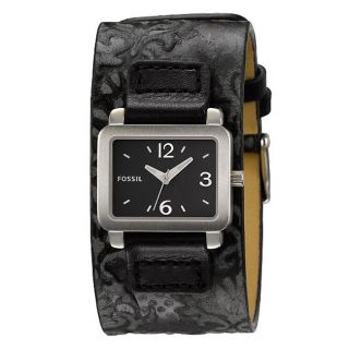 Fossil Womens Embossed Leather Strap Watch