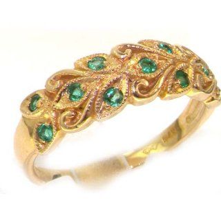 9K Yellow Gold Womens Emerald Eternity Band Ring  Size 8.5