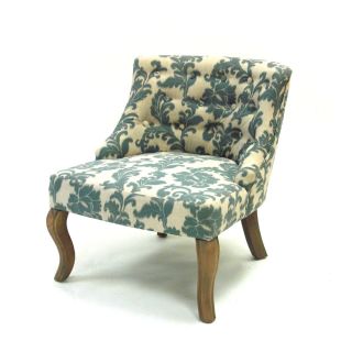 iKat Blue / Off White Fabric Accent Chair