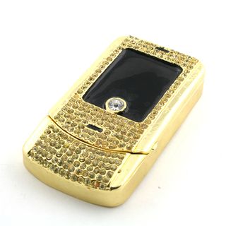 Objet dart Talk 2 Me Gold Cell Phone Trinket Box