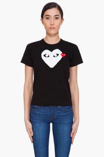 Comme Des Garçons Play  Red Emblem T shirt for women