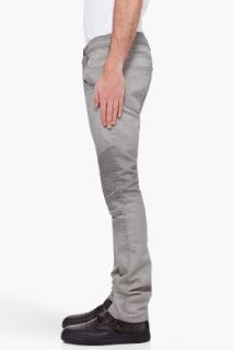 Superfine Grey Biker Jeans for men