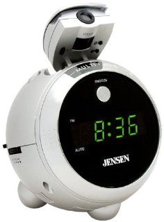 Jensen JCR 222 AM/FM Projection Clock Radio (Silver