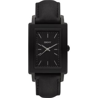 DKNY Mens Black Leather Strap Watch Today $109.99