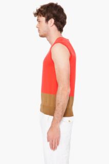 CARVEN Color Block Sleeveless V Neck for men