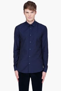 Kenzo Navy Patterned Dress Shirt for men