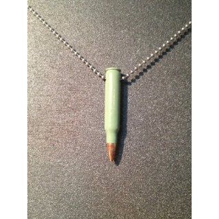 Green .223 Remington Bullet Necklace 