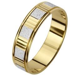 14k Two tone Gold Mens Watch Band Easy Fit Wedding Band