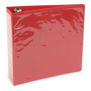 Approved Vendor 2LKC2 View Binder, D Ring, 3in, Red, PK6