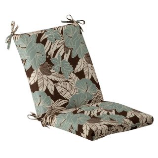 Pillow Perfect Outdoor Brown/ Blue Tropical Square Chair Cushion