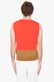 CARVEN Color Block Sleeveless V Neck for men