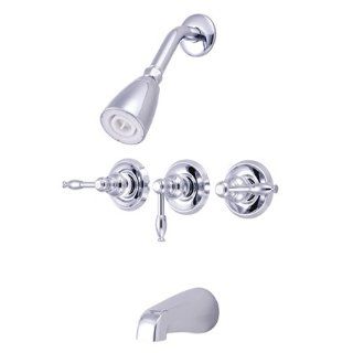Princeton Brass PKB231KL 3 handle shower and tub faucet  